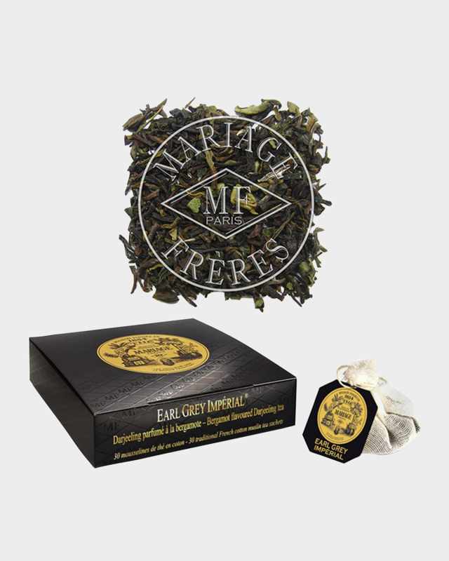 Earl Grey Imperial Muslin Tea Bags - Bergamot-Flavored Darjeeling Tea, 30 Sachets